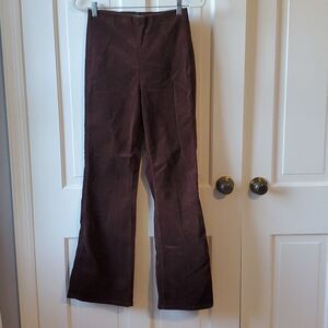 WILD FABLE BROWN CORDUROY PANTS HIGH RISE STRAIGHT LEG PULL ON SIZE SMALL FALL